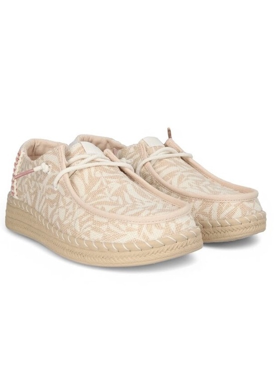 Hey Dude Shoes - HEYDUDE Wendy Espadrille Retro Palm Pale Pink/White size 9